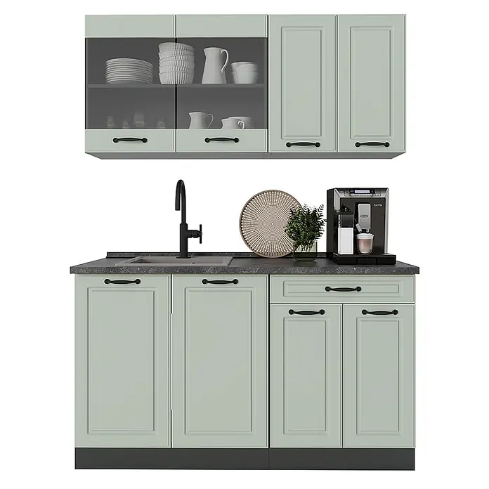 Singleküche R-Line 140 cm Mint Landhaus Art.-Nr. 71027 - 