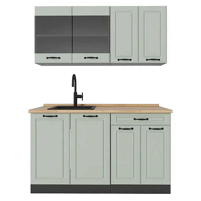 Singleküche R-Line 140 cm Mint Landhaus Art.-Nr. 71025 - 