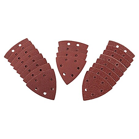 Craftomat Delta-Haftschleifscheiben Sparpack (95 x 95 mm, Körnung: 60 - 240, 20 -tlg., Rot)