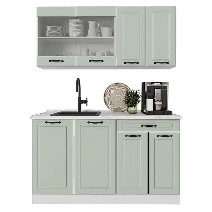 Singleküche R-Line 140 cm Mint Landhaus Art.-Nr. 71042 - 