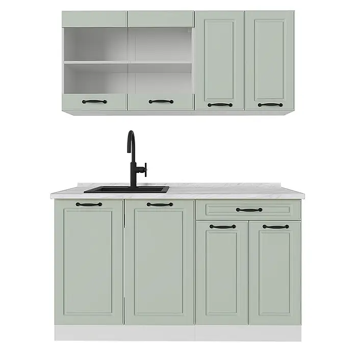 Singleküche R-Line 140 cm Mint Landhaus Art.-Nr. 71042 - 