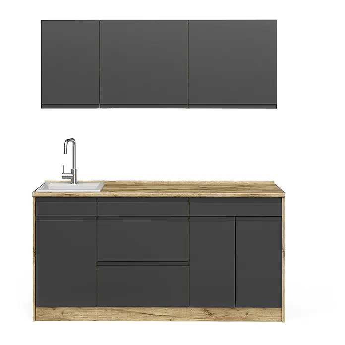 Singleküche R-Line 160 cm Anthrazit Art.-Nr. 70560 - 
