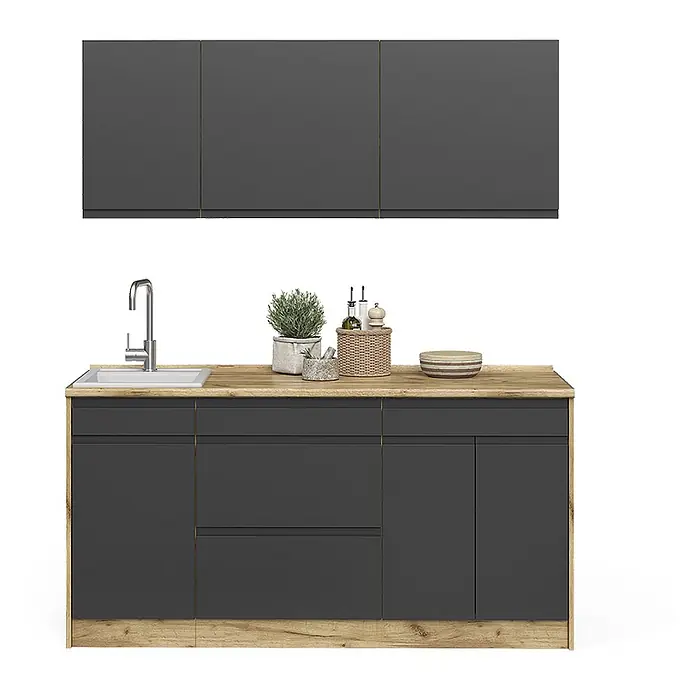 Singleküche R-Line 160 cm Anthrazit Art.-Nr. 70560 - 