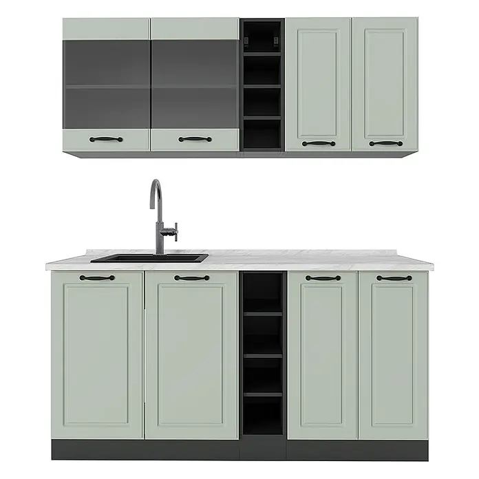 Singleküche R-Line 160 cm Mint Landhaus Art.-Nr. 71003 - 