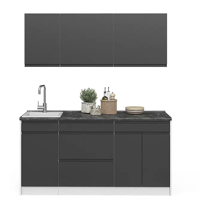 Singleküche R-Line 160 cm Anthrazit Art.-Nr. 70564 - 