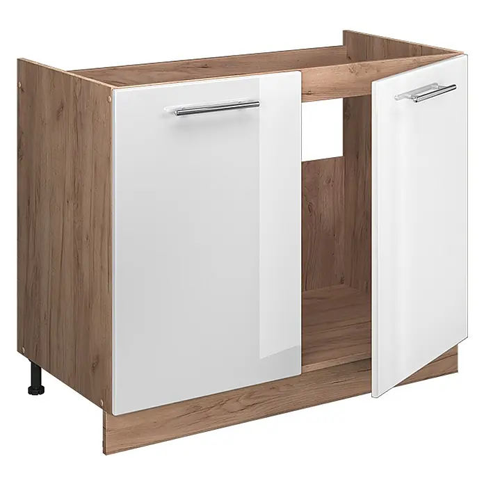 Spülenunterschrank Fame-Line 100 cm Weiß Hochglanz Art.-Nr. 61611 - 
