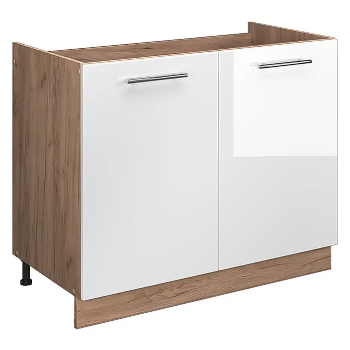 Spülenunterschrank Fame-Line 100 cm Weiß Hochglanz Art.-Nr. 61611 - 