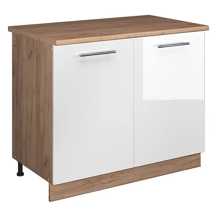Spülenunterschrank Fame-Line 100 cm Weiß Hochglanz Art.-Nr. 61975 - 