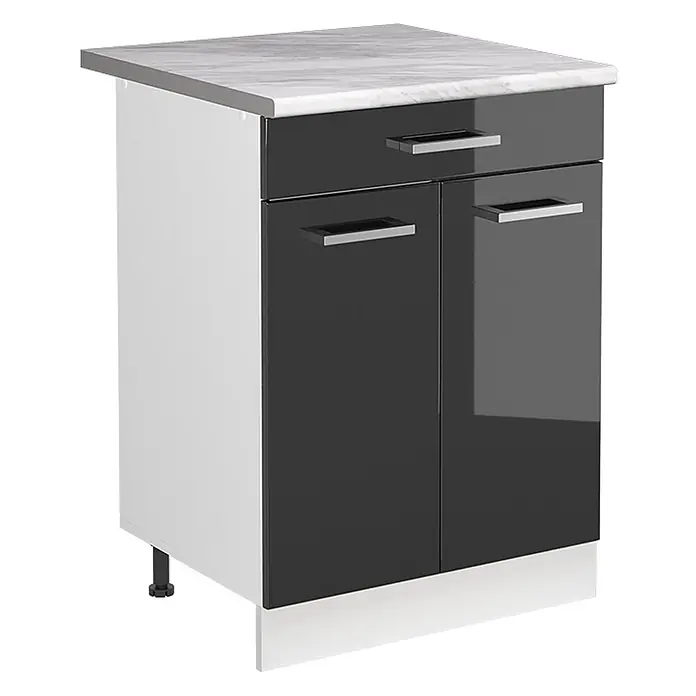 Spülenunterschrank R-Line 60 cm Anthrazit Hochglanz Art.-Nr. 72986 - 