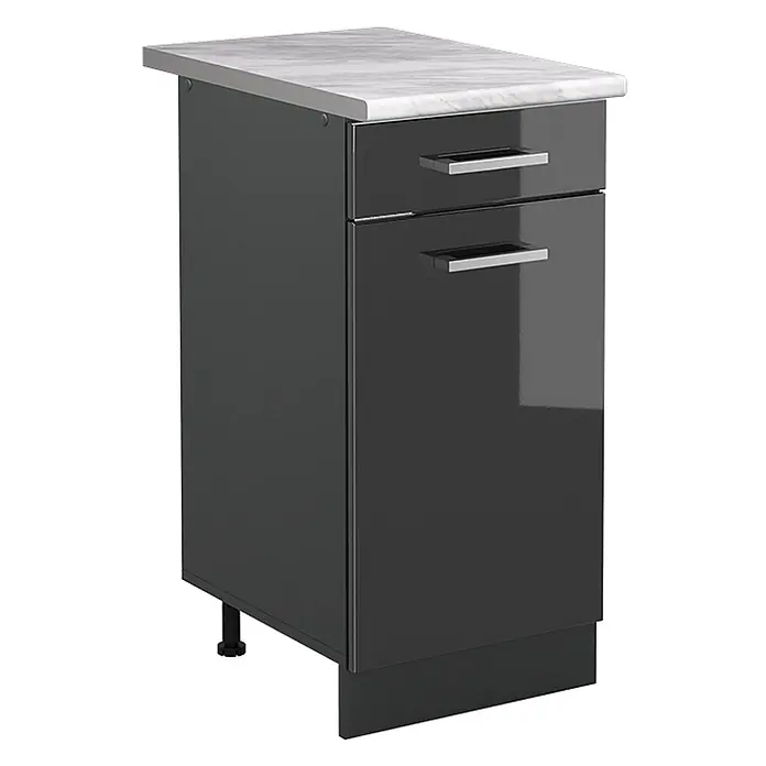 Küchenunterschrank R-Line 40 cm Anthrazit Hochglanz Art.-Nr. 61016 - 