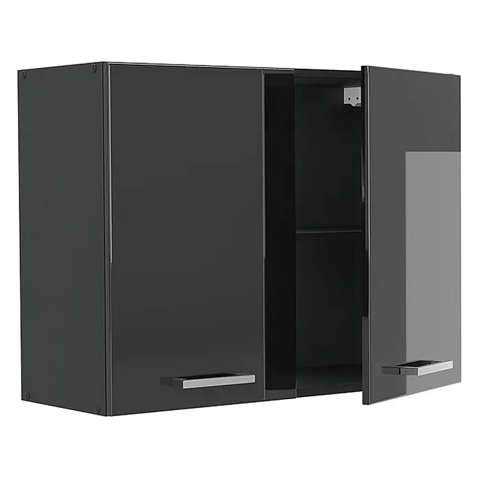 Küchenglasschrank R-Line 80 cm Anthrazit Hochglanz Art.-Nr. 71458 - 