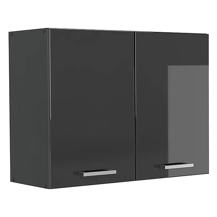 Küchenglasschrank R-Line 80 cm Anthrazit Hochglanz Art.-Nr. 71458 - 
