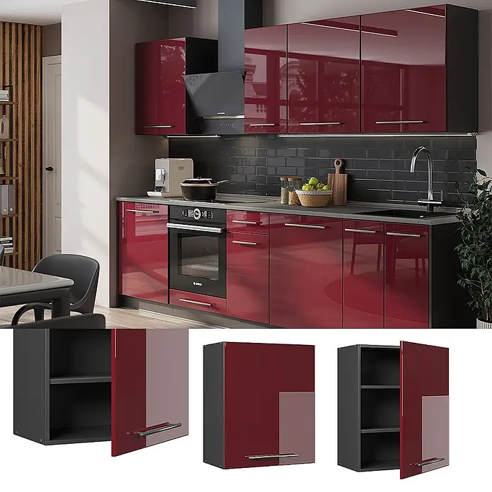 Hängeschrank Fame-Line 60 cm Bordeaux Hochglanz Art.-Nr. 62844 - 