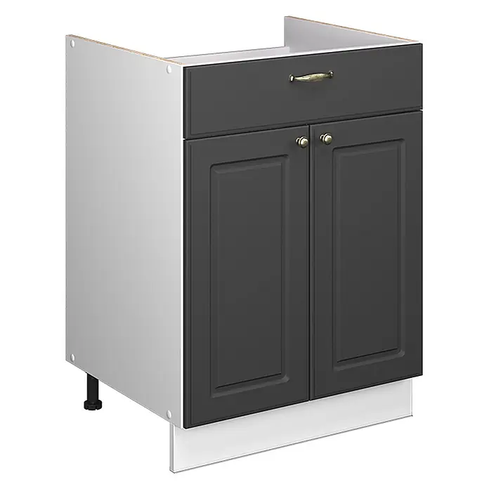 Küchenunterschrank Fame-Line 60 cm Anthrazit-Gold Landhaus Art.-Nr. 60944 - 