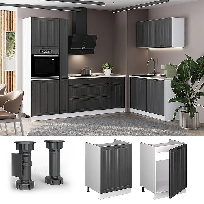 Spülenunterschrank Fame-Line 60 cm Dunkelgrau Art.-Nr. 62194 - 