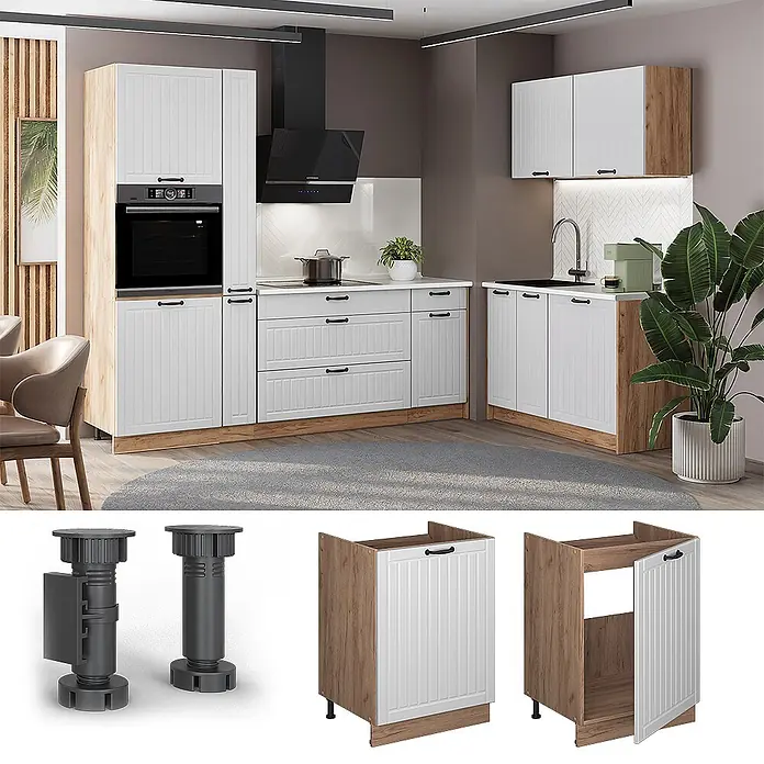 Spülenunterschrank Fame-Line 60 cm Weiß Landhaus Art.-Nr. 63406 - 