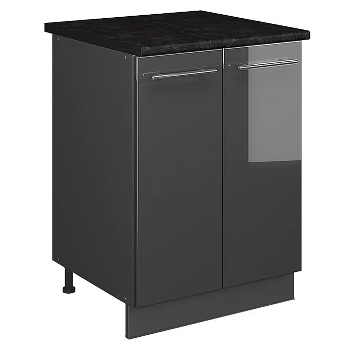 Spülenunterschrank Fame-Line 60 cm Anthrazit Hochglanz Art.-Nr. 65259 - 