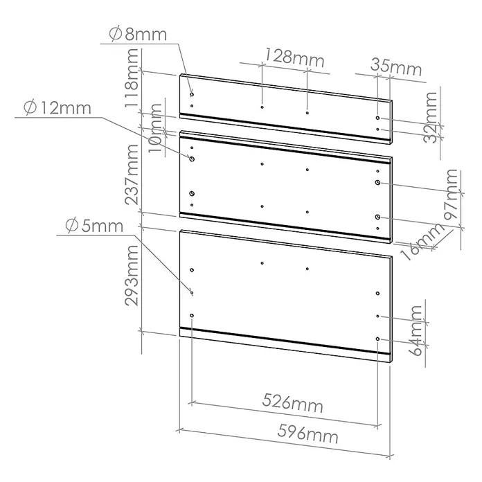 Küchenfront R-Line 59.6 cm Weiß Landhaus Art.-Nr. 37528 - 