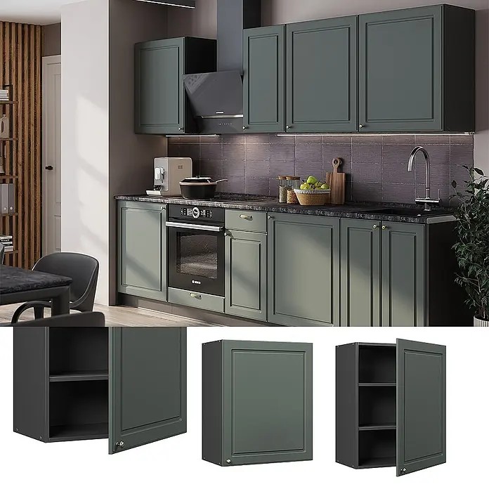 Hängeschrank Fame-Line 60 cm Grün-Gold Landhaus Art.-Nr. 62847 - 