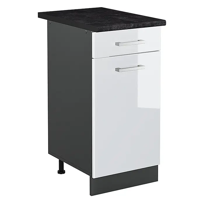 Küchenunterschrank R-Line 40 cm Weiß Hochglanz Art.-Nr. 61070 - 