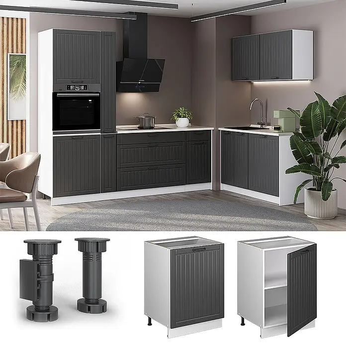 Küchenunterschrank Fame-Line 60 cm Dunkelgrau Art.-Nr. 65131 - 