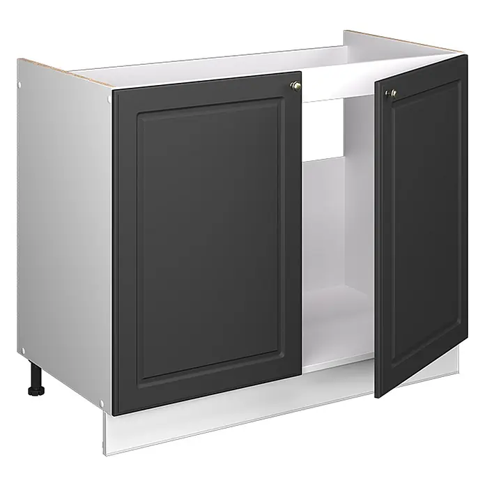 Spülenunterschrank Fame-Line 100 cm Anthrazit-Gold Landhaus Art.-Nr. 61586 - 