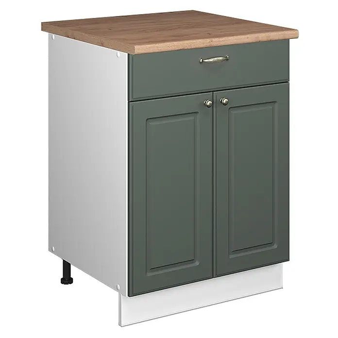 Küchenunterschrank Fame-Line 60 cm Grün-Gold Landhaus Art.-Nr. 60963 - 