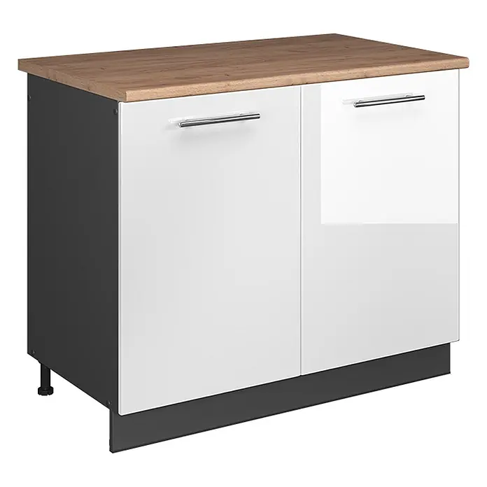Spülenunterschrank Fame-Line 100 cm Weiß Hochglanz Art.-Nr. 61948 - 
