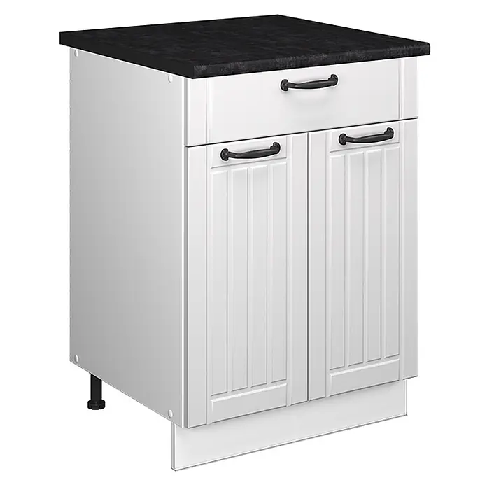 Küchenunterschrank Fame-Line 60 cm Weiß Landhaus Art.-Nr. 60974 - 
