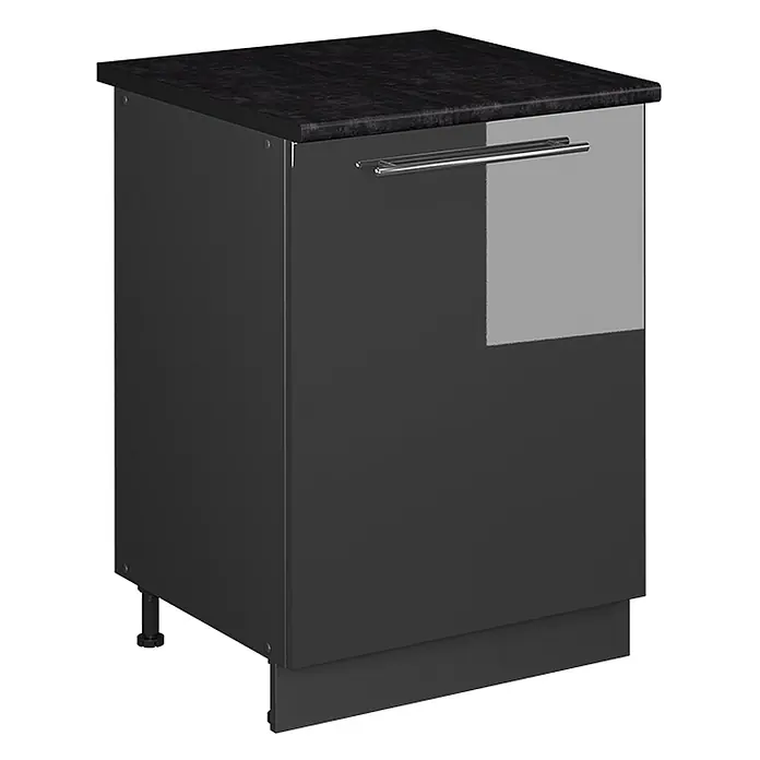 Küchenunterschrank Fame-Line 60 cm Anthrazit Hochglanz Art.-Nr. 65150 - 