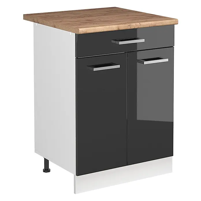 Spülenunterschrank R-Line 60 cm Anthrazit Hochglanz Art.-Nr. 72985 - 