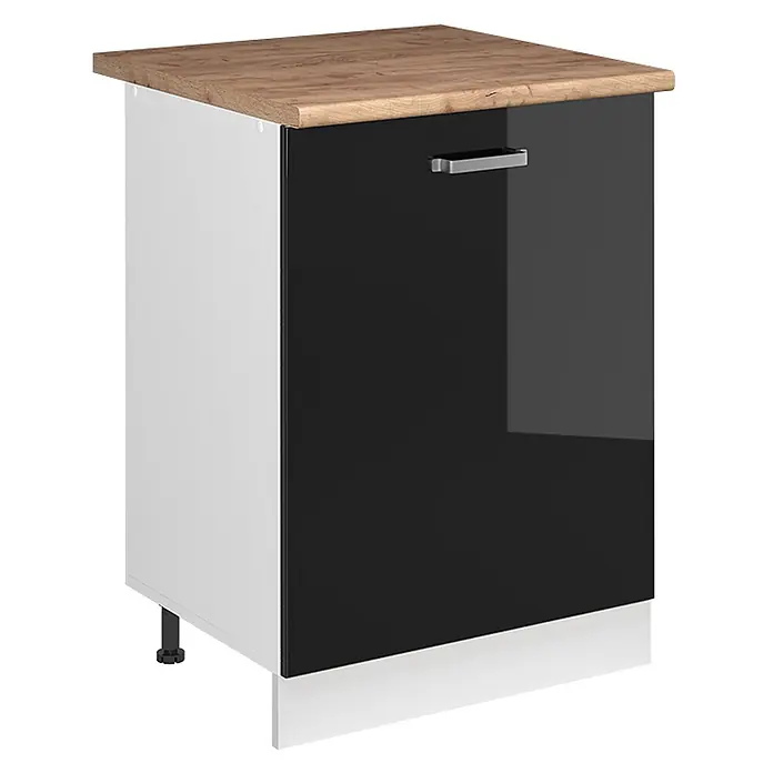 Küchenunterschrank R-Line 60 cm Schwarz Hochglanz Art.-Nr. 72136 - 