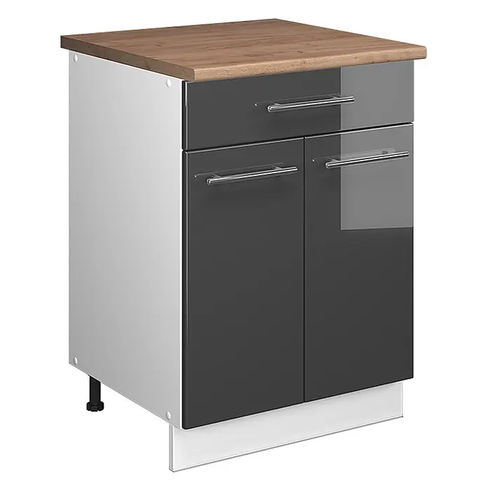Küchenunterschrank Fame-Line 60 cm Anthrazit Hochglanz Art.-Nr. 60950 - 
