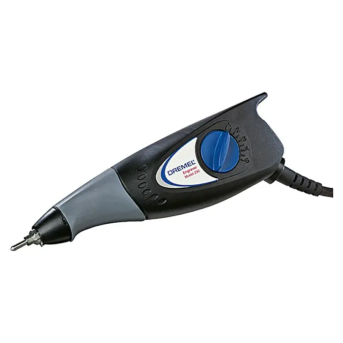 Dremel Gravierer 290-1 - 35 W, 6.000 U/min - Dremel Graveur Model 290 mit einem blauen Knopf zur Einstellung der Gravurstärke. Ideal zum Gravieren verschiedener Materialien.