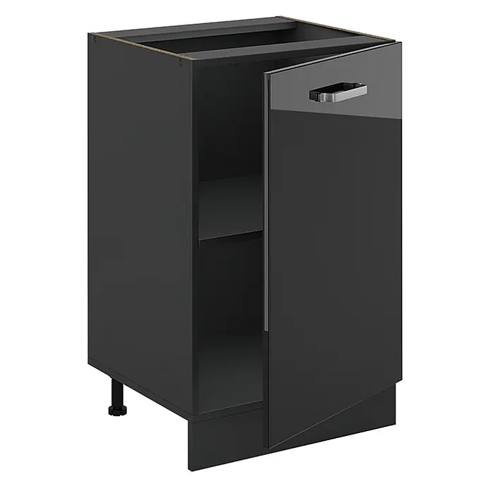Küchenunterschrank R-Line 50 cm Schwarz Hochglanz Art.-Nr. 70274 - 