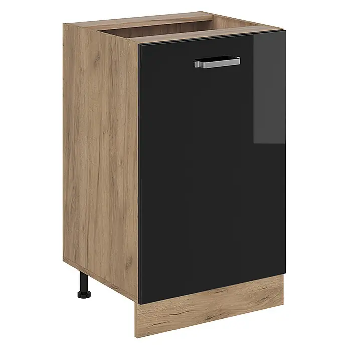 Küchenunterschrank R-Line 50 cm Schwarz Hochglanz Art.-Nr. 70394 - 