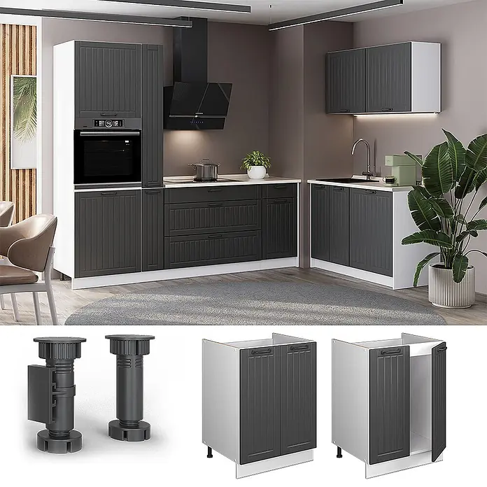 Spülenunterschrank Fame-Line 60 cm Dunkelgrau Art.-Nr. 65087 - 