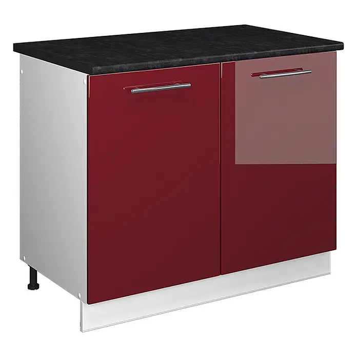 Spülenunterschrank Fame-Line 100 cm Bordeaux Hochglanz Art.-Nr. 61917 - 