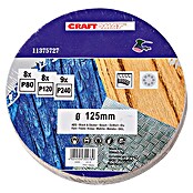 Craftomat Set schuurbladen met klittenband (Diameter: 125 mm, 24-delig)