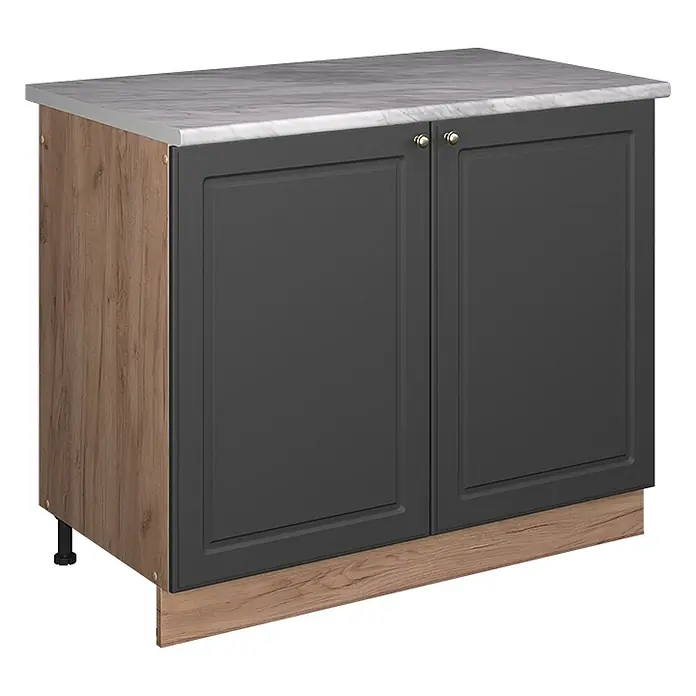 Spülenunterschrank Fame-Line 100 cm Anthrazit-Gold Landhaus Art.-Nr. 61955 - 