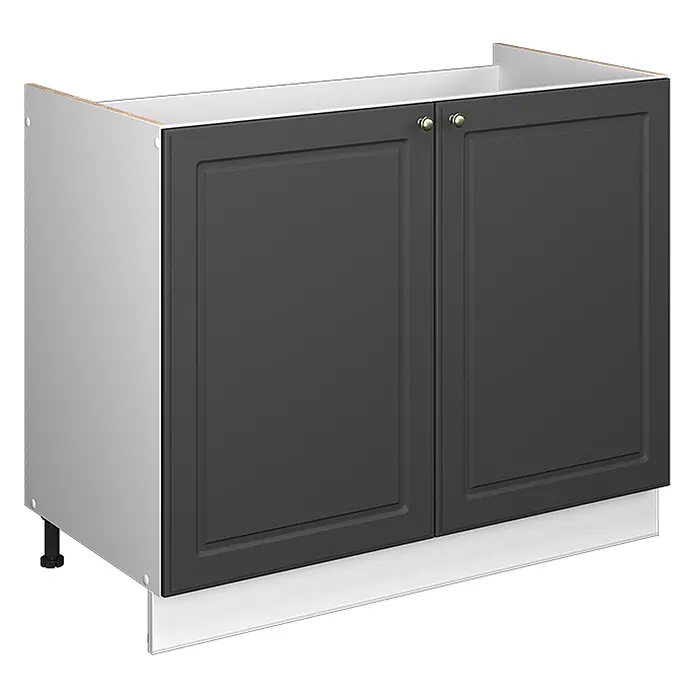 Spülenunterschrank Fame-Line 100 cm Anthrazit-Gold Landhaus Art.-Nr. 61586 - 