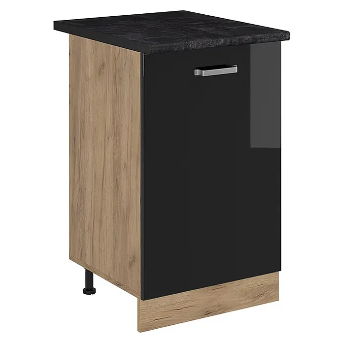 Küchenunterschrank R-Line 50 cm Schwarz Hochglanz Art.-Nr. 70395 - 