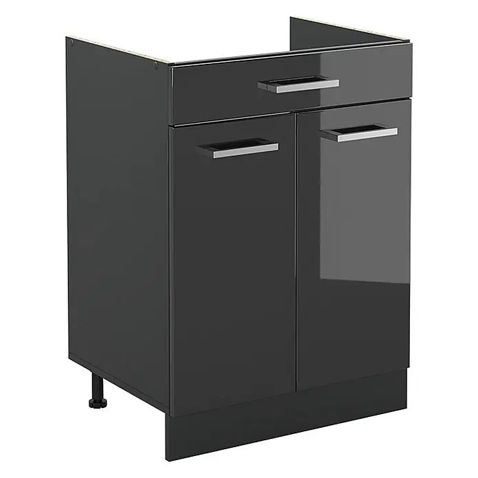 Küchenunterschrank R-Line 60 cm Anthrazit Hochglanz Art.-Nr. 61073 - 