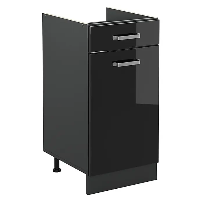Küchenunterschrank R-Line 40 cm Schwarz Hochglanz Art.-Nr. 61065 - 