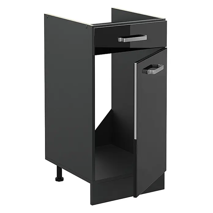 Küchenunterschrank R-Line 40 cm Schwarz Hochglanz Art.-Nr. 61067 - 
