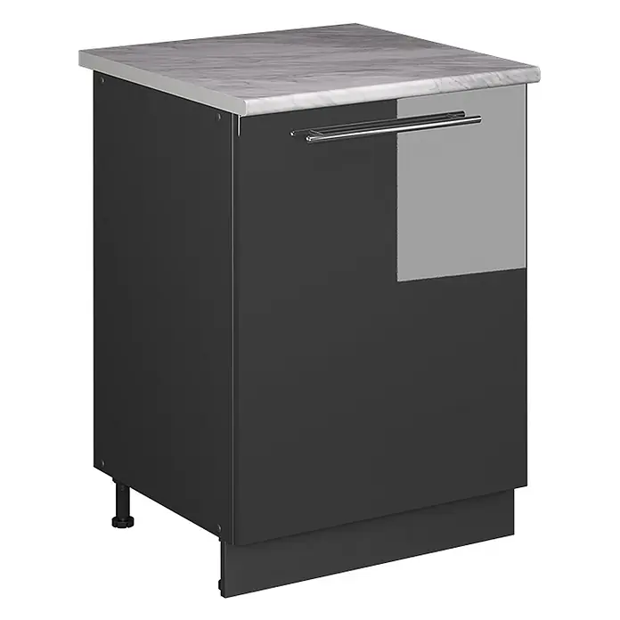 Küchenunterschrank Fame-Line 60 cm Anthrazit Hochglanz Art.-Nr. 65152 - 