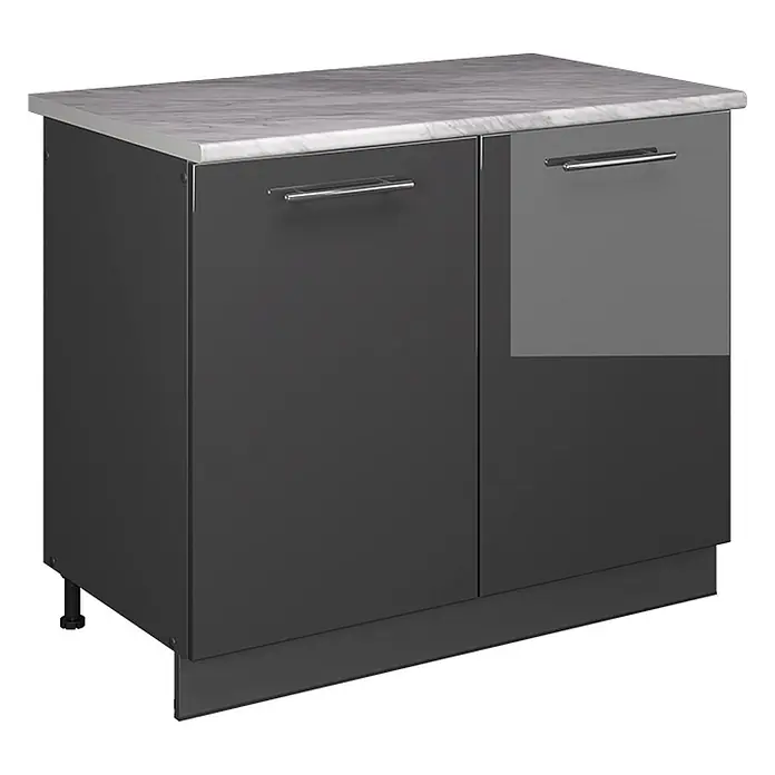 Spülenunterschrank Fame-Line 100 cm Anthrazit Hochglanz Art.-Nr. 61931 - 