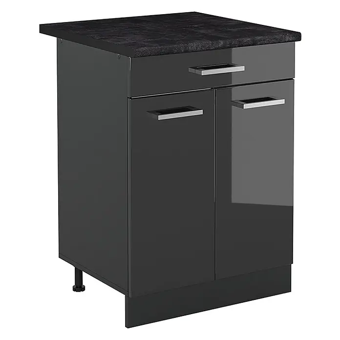 Küchenunterschrank R-Line 60 cm Anthrazit Hochglanz Art.-Nr. 61074 - 