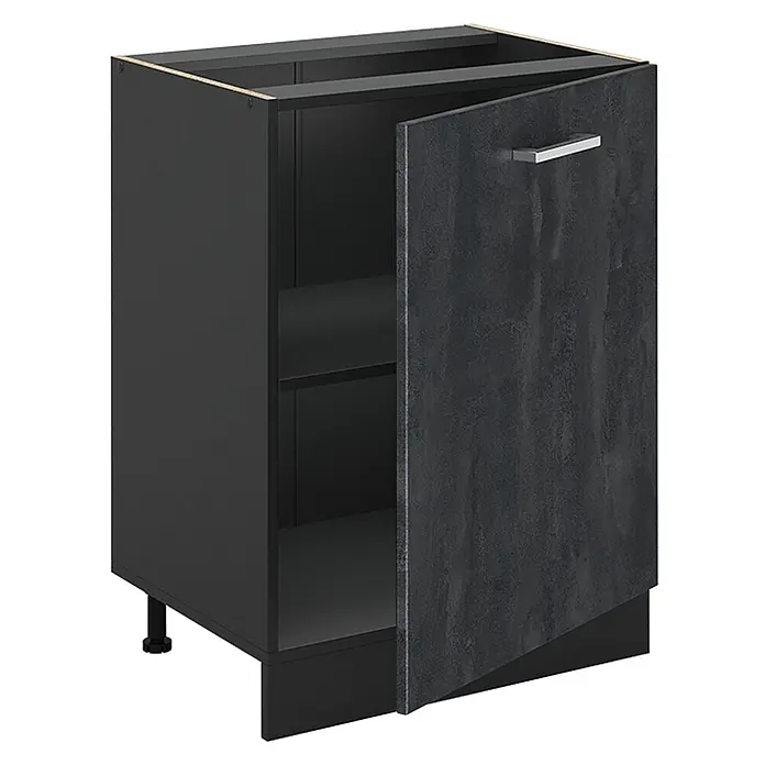 Küchenunterschrank R-Line 60 cm Schwarz Beton Art.-Nr. 72065 - 
