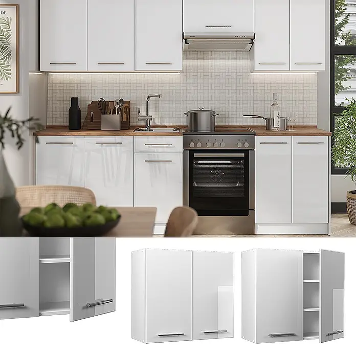 Hängeschrank Fame-Line 80 cm Weiß Hochglanz Art.-Nr. 62794 - 
